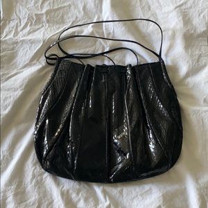 Judith Leiber black snakeskin handbag